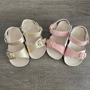NWT Old Navy 12-18m Faux Leather Double Buckle Baby Sandals